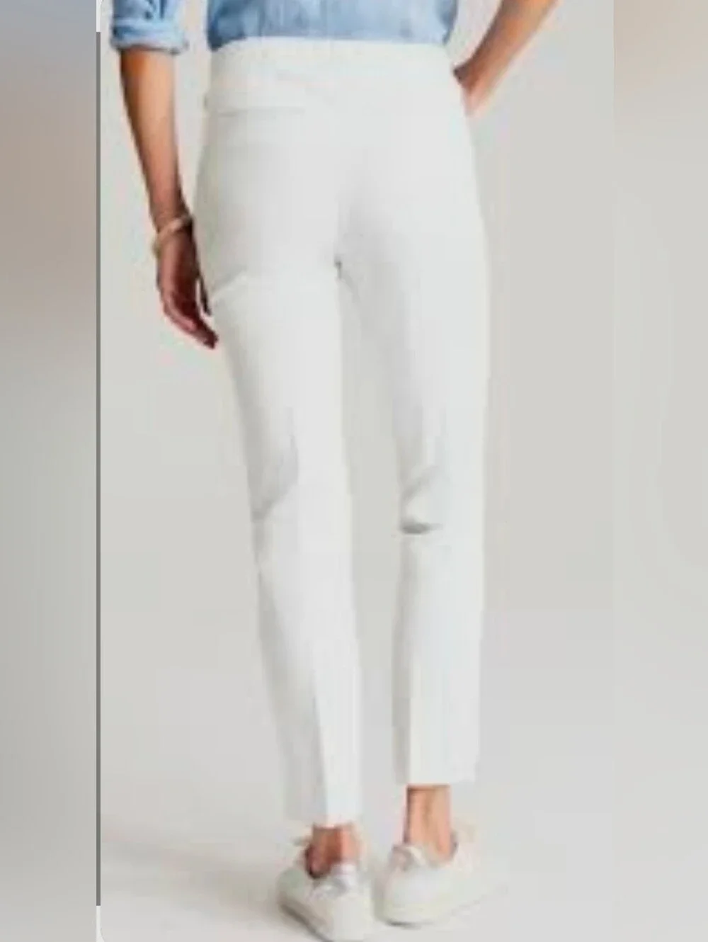 J. Jill Women's Wearever White Refined Woven Trousers SZ 12P